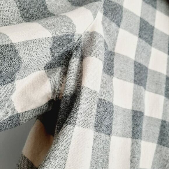 MADEWELL Classic Ex-Boyfriend Button-Back Shirt Buffalo Check Plaid Sz L - Picture 7 of 16